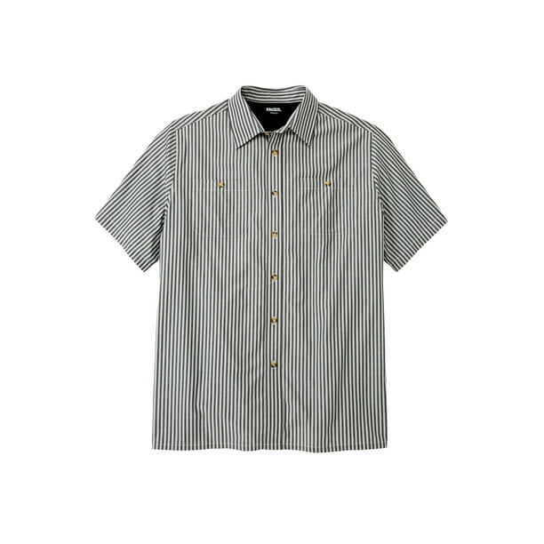 KingSize Mens Big /& Tall Striped Short-Sleeve Sport Shirt